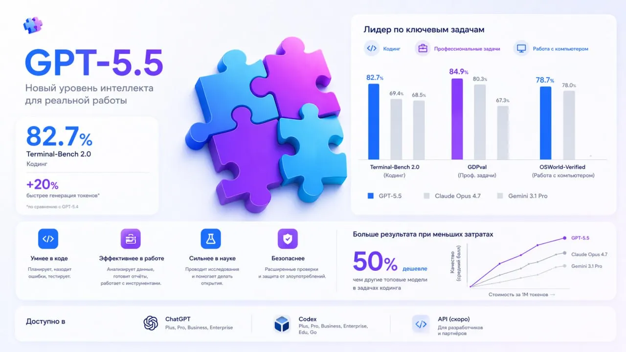 OpenAI выпустила GPT-5.5